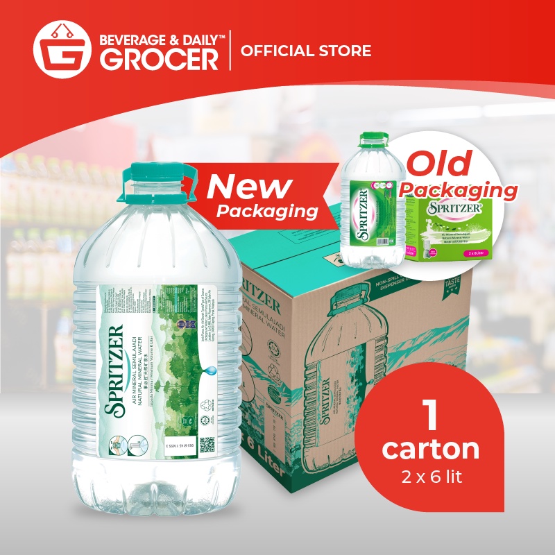 Spritzer Natural Mineral Water 2 x 6L (2 Bottles) 1 Carton | Shopee ...