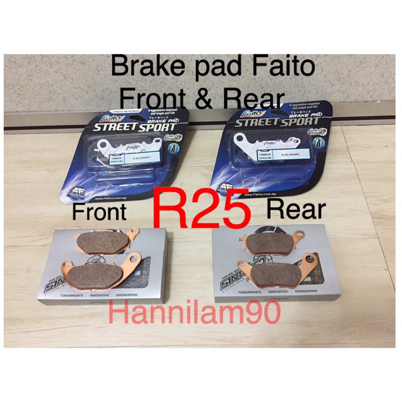 Faito Brake pad R25 Front & Rear ( Street Sport ) ( Sintered ) | Shopee ...