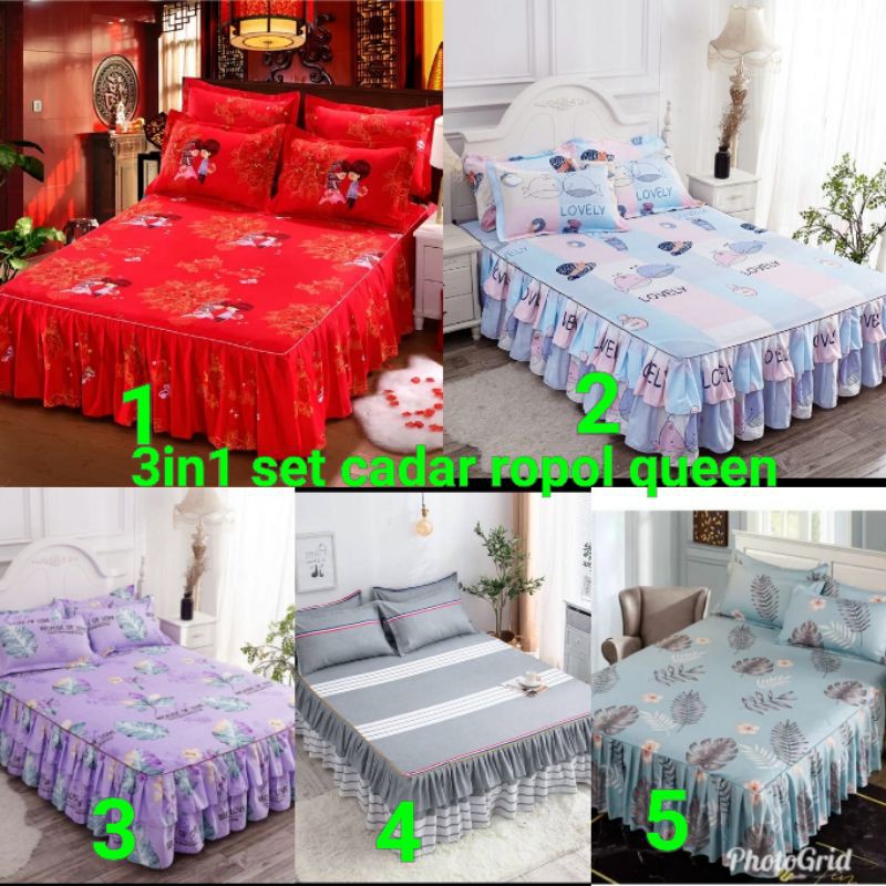 3in1 set cadar ropol viral queen READY STOCK | Shopee Malaysia