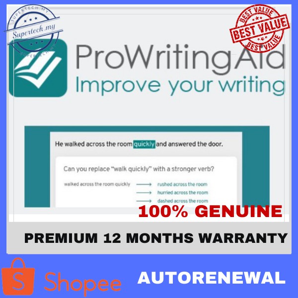 [LIFETIME] Pro Writing Aid Premium Account Autorenewal Shopee Malaysia