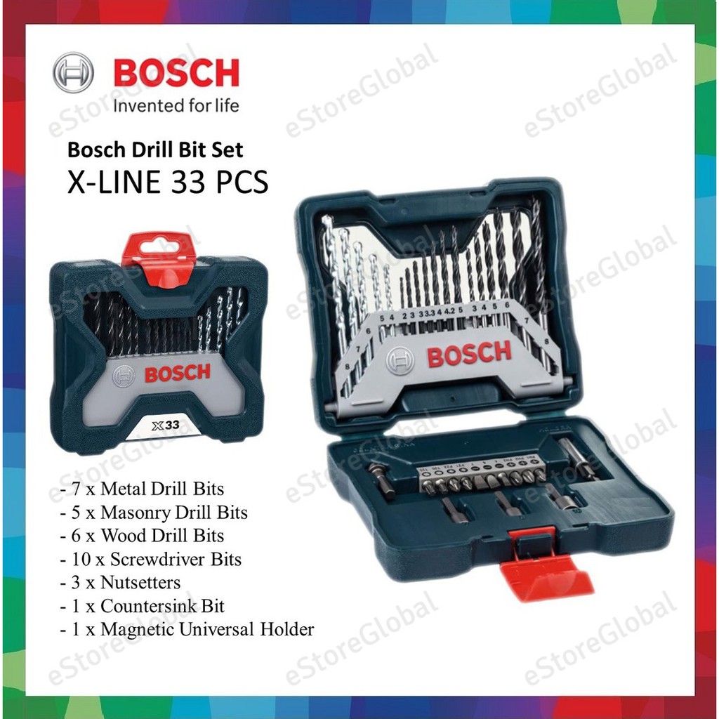 Bosch 33 Piece Special X Line Screwdriver Bits And Drill Bits Mini Set