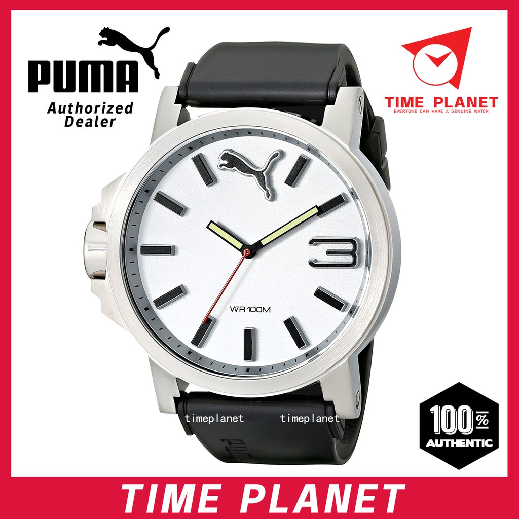 PUMA Men s PU102941007 Ultrasize Analog Display Left Handed Black White Sport Watch