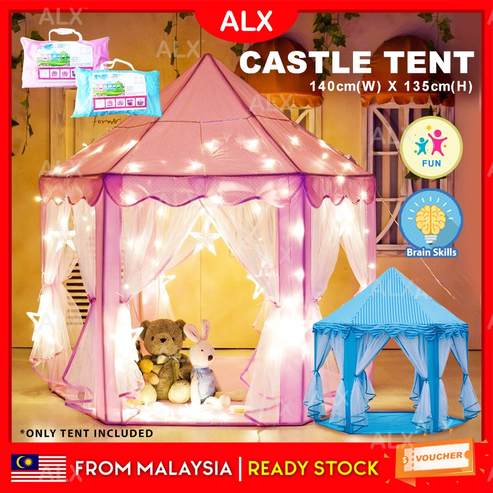 ALX XL Hexagon Waterproof Castle Camping Tent Foldable Cubby House Kid ...