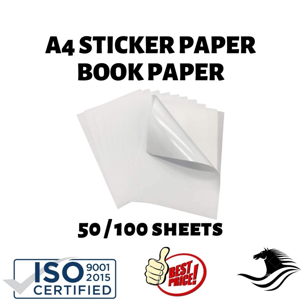 STICKER PAPER A4 SIZE (50 or 100 pcs / pack) Shopee Malaysia