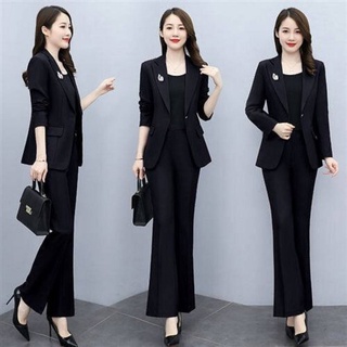 Ready Stock fashion suit women's spring 2022 new Korean Solid