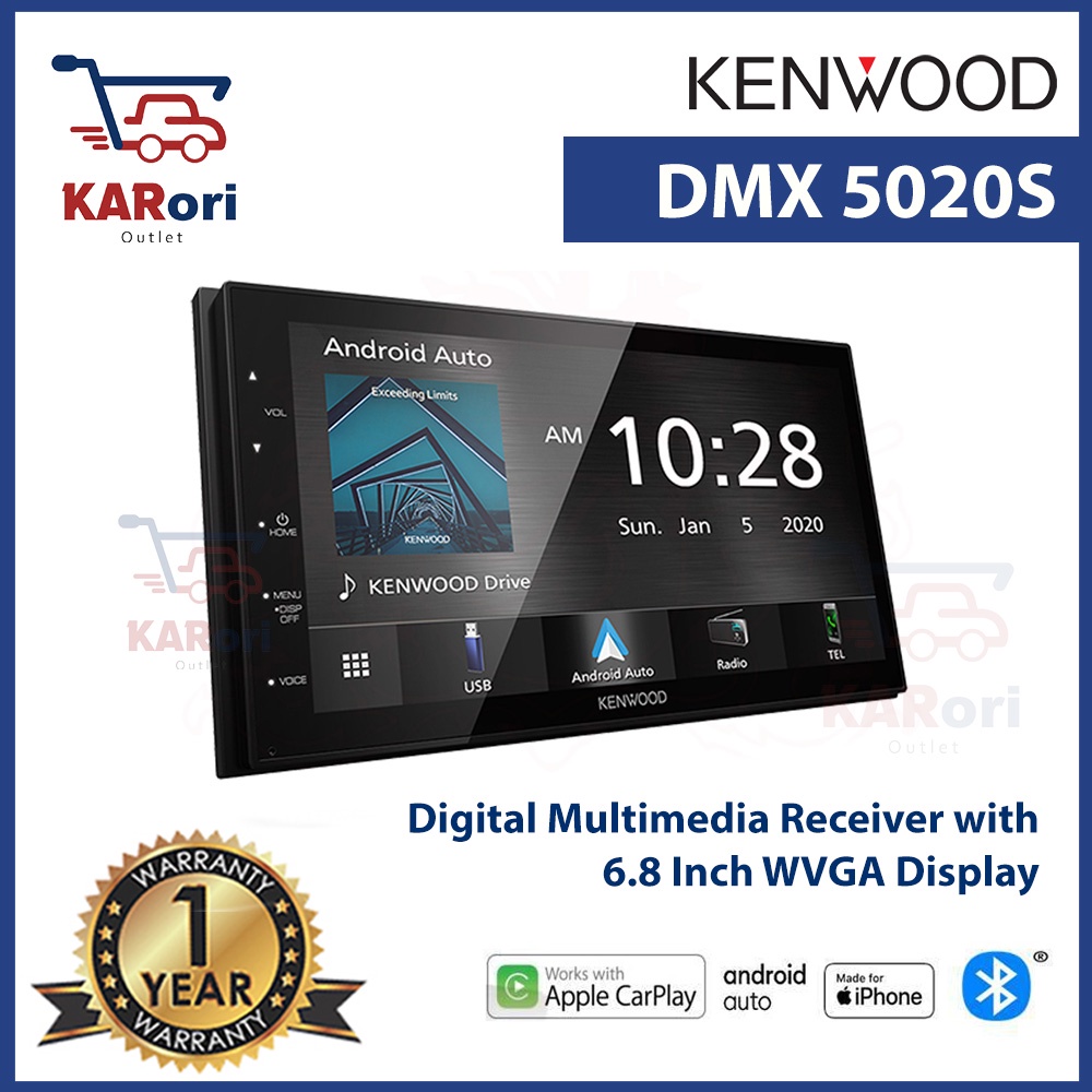 KENWOOD DMX5020S APPLE CARPLAY / ANDROID AUTO 6.8INCH WVGA DISPLAY