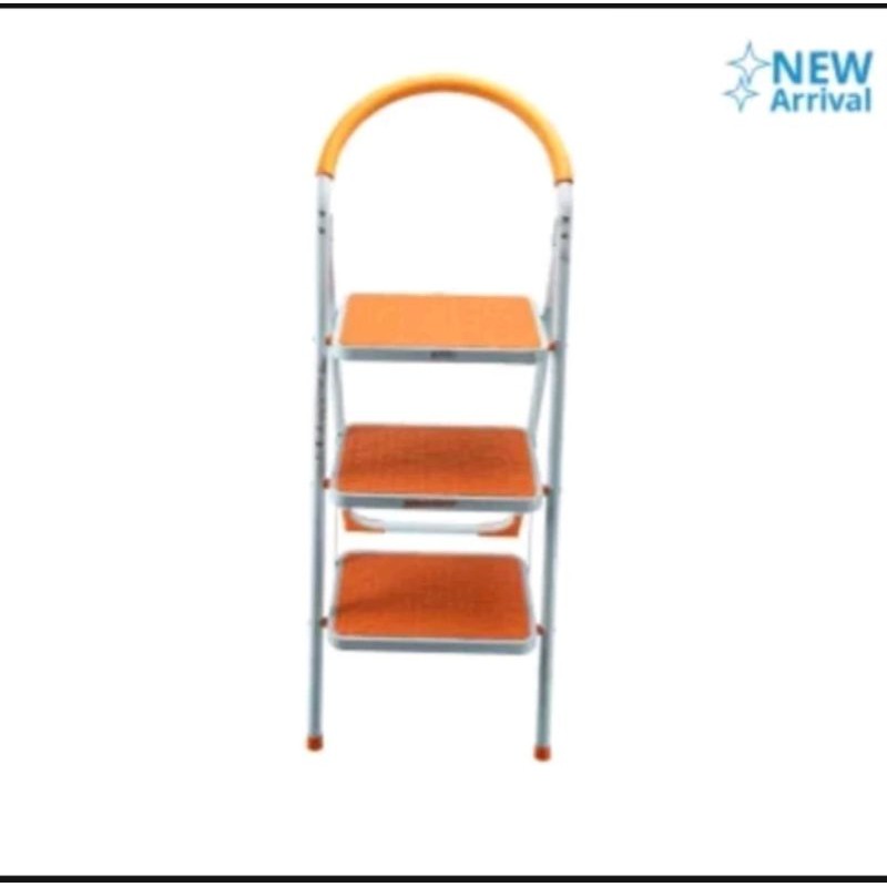 Iron Ladder Folding 3 Ladder orange krisbow Shopee Malaysia