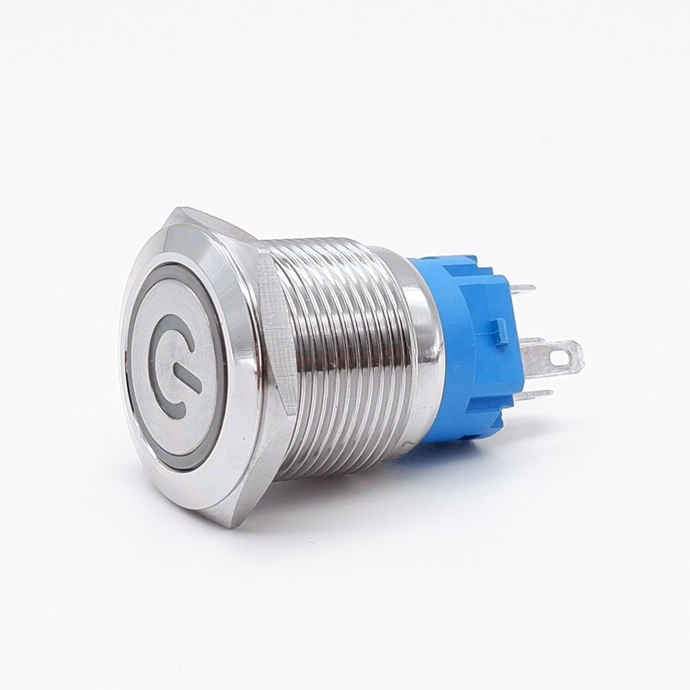 19mm Self-locking Momentary Metal Push Button Switch With Led Light 