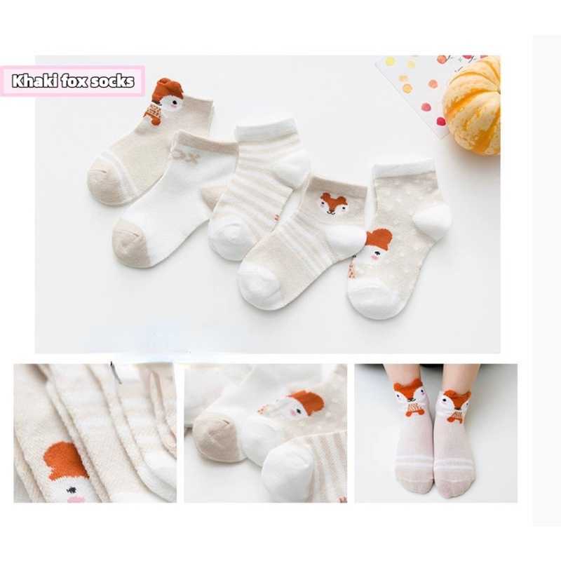 📌5 PAIRS📌 Cute cartoon newborn baby socks bear fox kids socks/cute ...