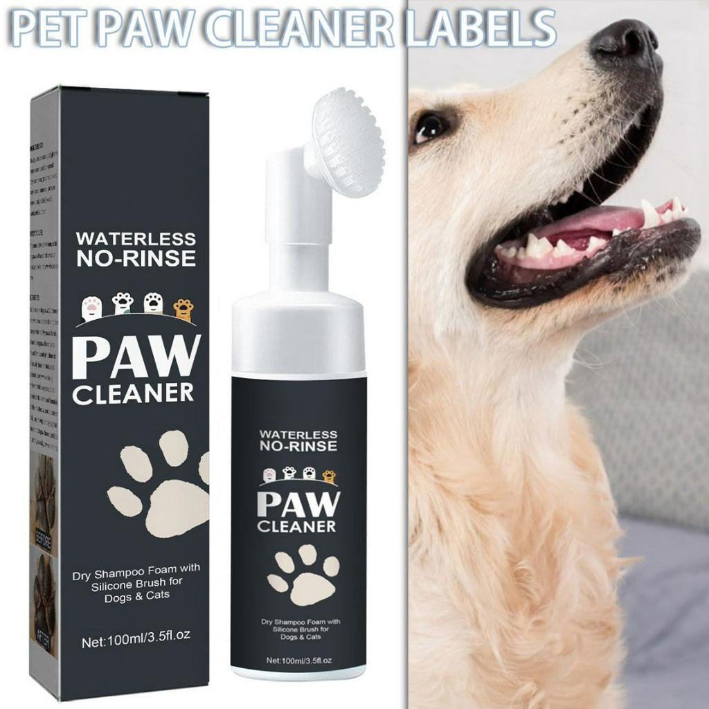 Dog Paw Cleaner No Rinse Foaming Paw Cleanser Waterless Dog Shampoo for