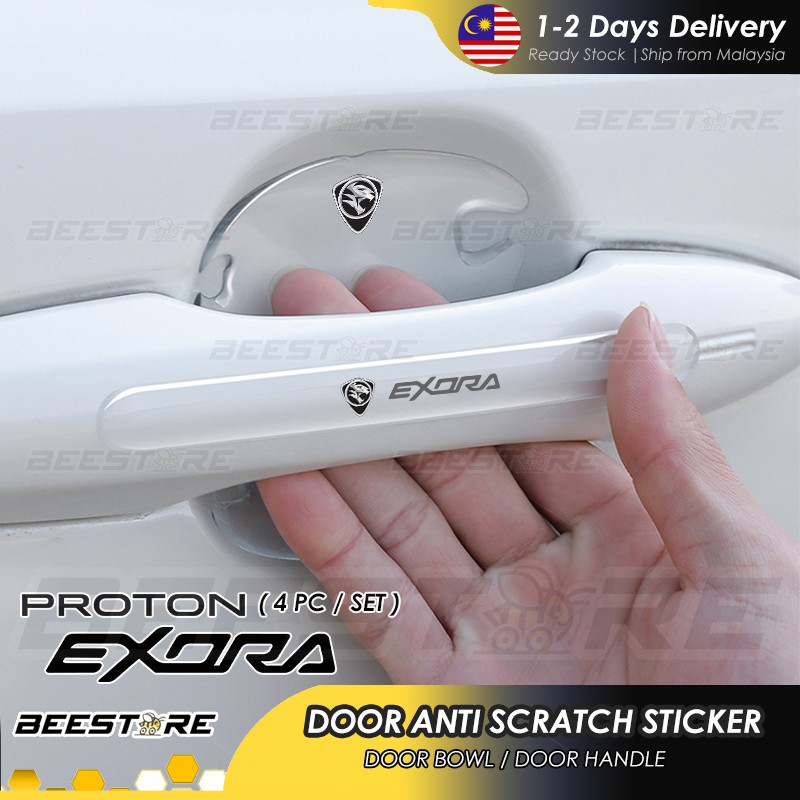 4pc/set] PROTON EXORA Car Door Handle Protector Cover Inner Bowl  Transparent Anti Scratch Sticker Accessories 2021