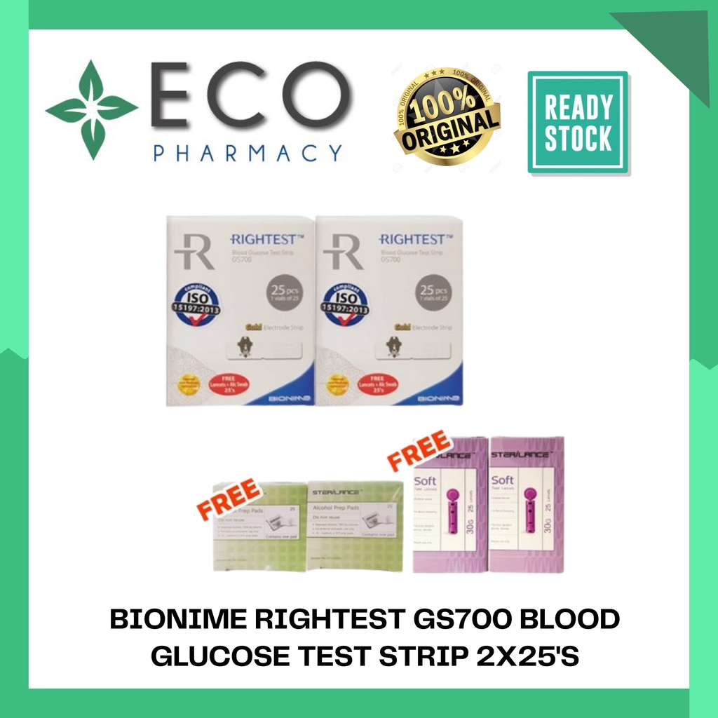 Bionime Rightest GS700 Blood Glucose Test Strip 2x25's Shopee Malaysia