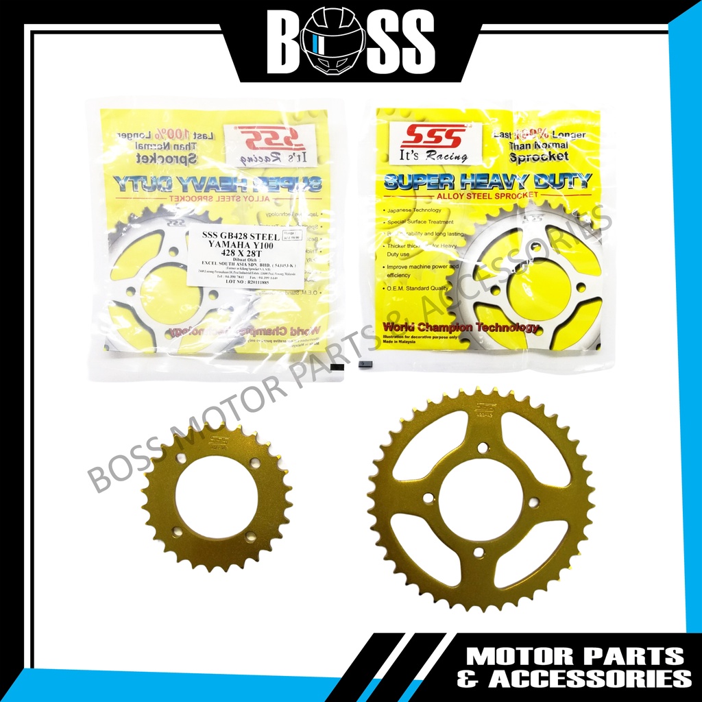 [SSS] 428 GOLD YAMAHA Y100 / Y110 / Y125Z / LC135 / RXZ Rear Sproclet ...