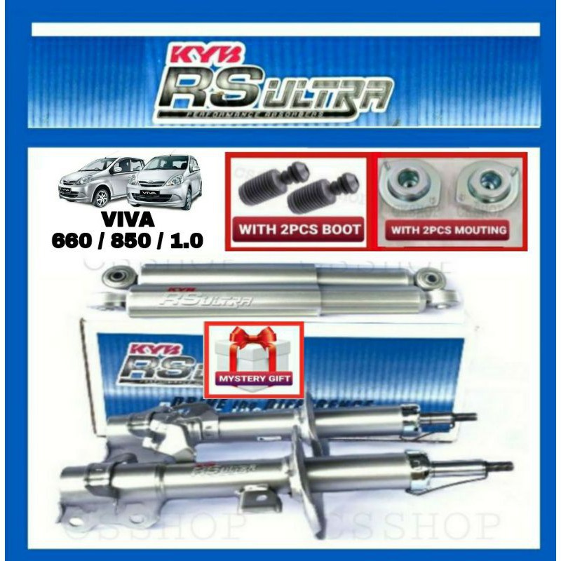 Kyb Rs Ultra Viva All Absorber Front Rear Gas Heavy Duty Set Pcs Original Suspension Shock