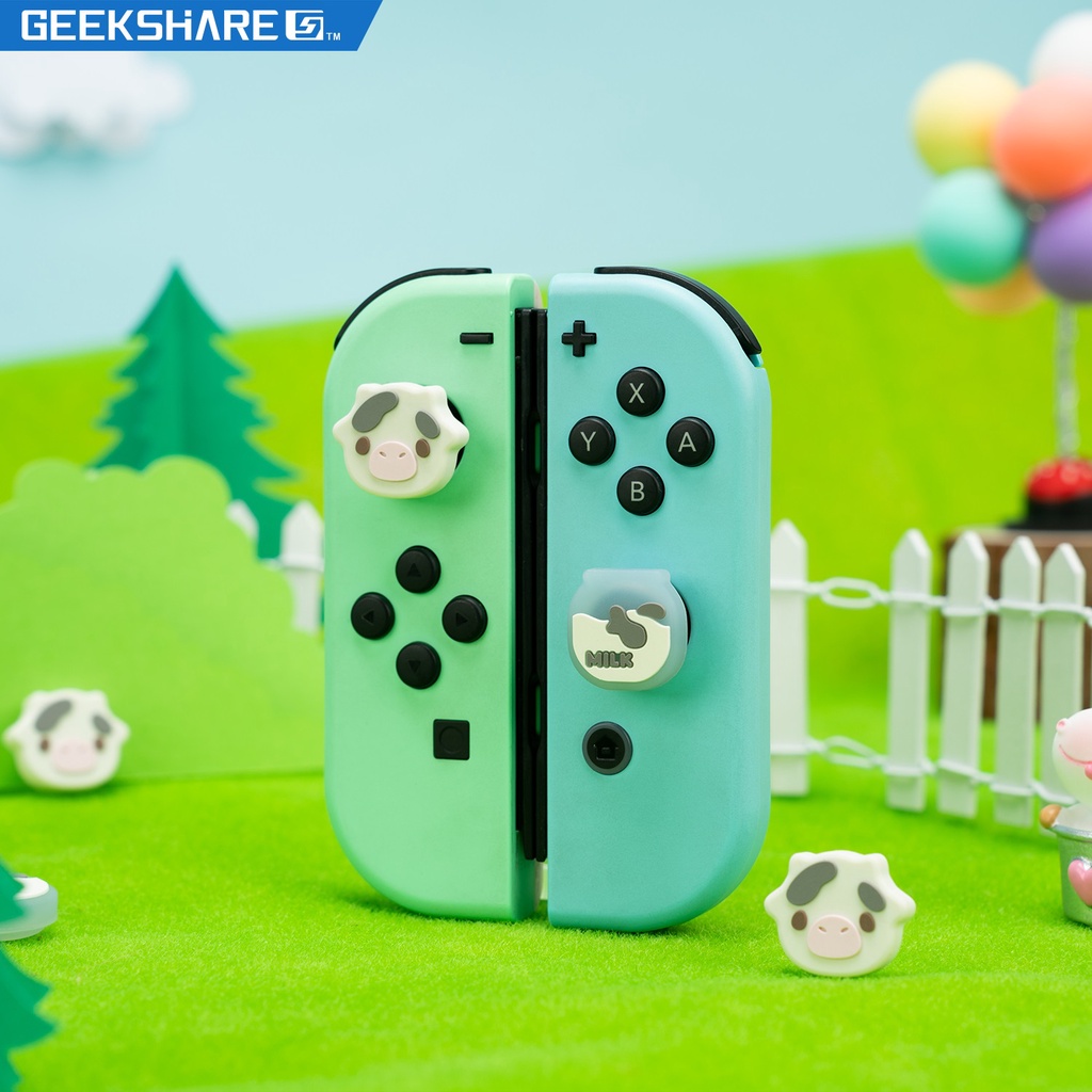 Geekshare Nintendo Switch Joycon Thumb Grip - Cow & Milk Design ...
