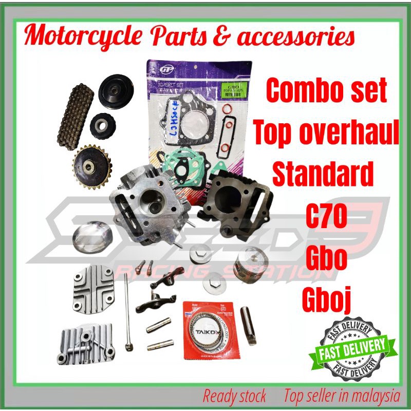 CYLINDER BLOCK + HEAD ASSY + TIMING CHAIN SET C70 / GBO / GBOJ | Shopee ...