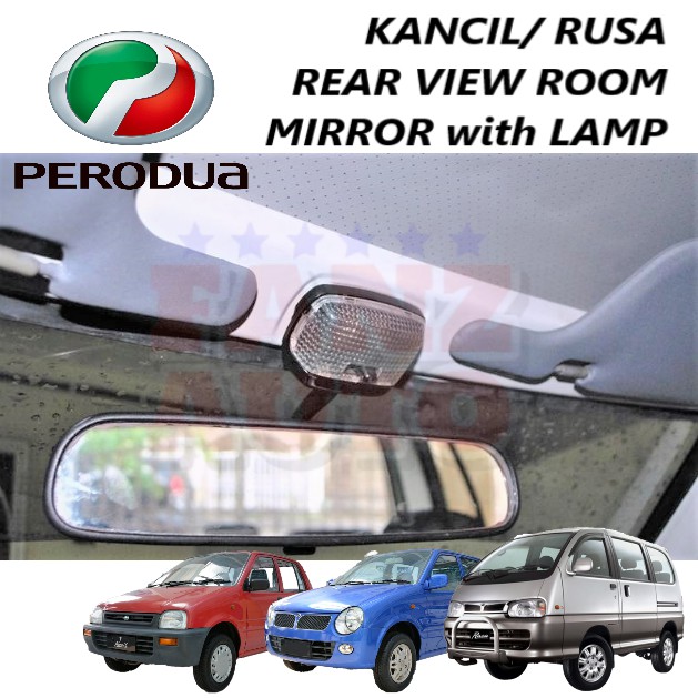 Perodua Kancil/ Rusa Rear View Room Mirror with Lamp | Shopee Malaysia