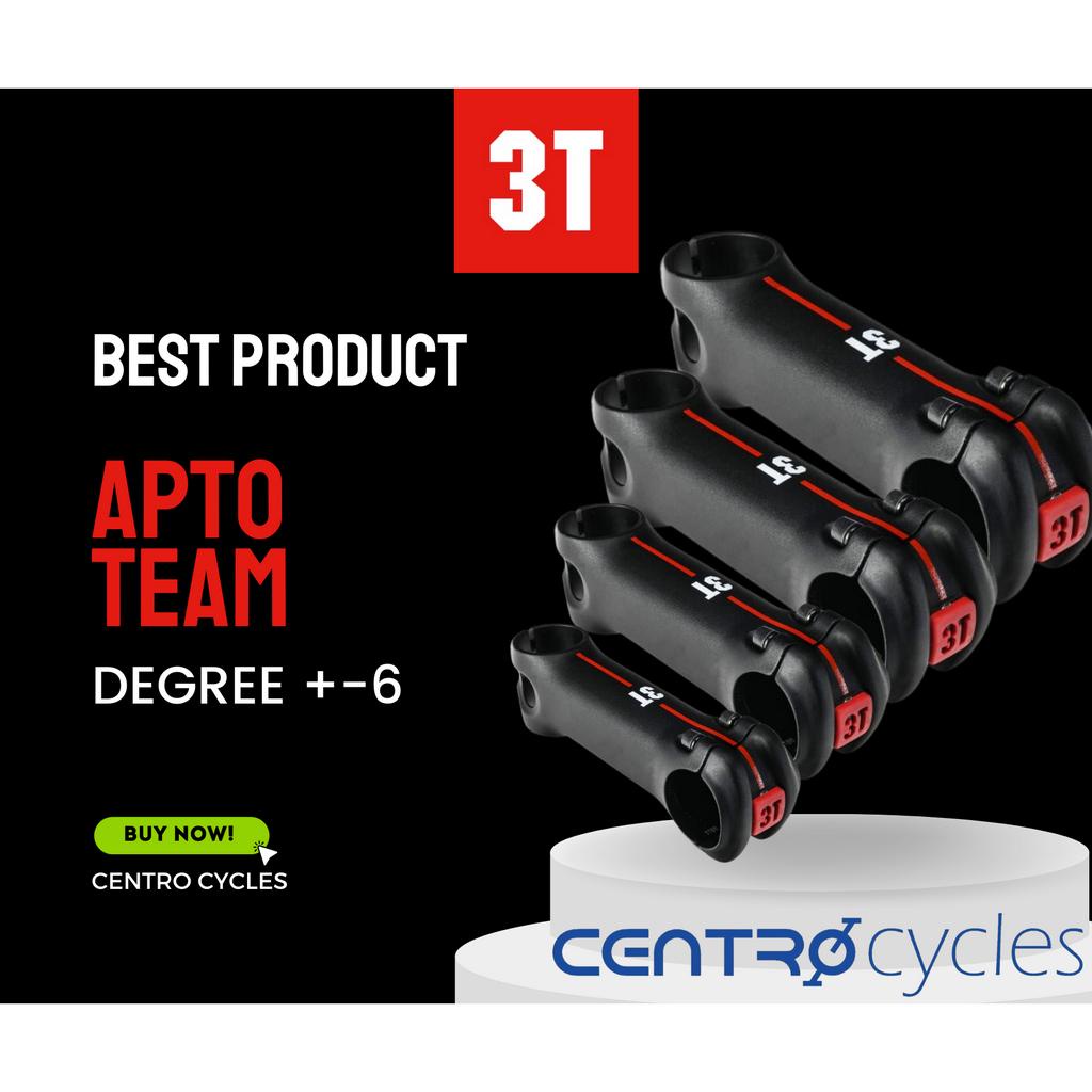Potence Vélo 3T Apto Team 130mm Noir - Aluminium - Diamètre 31.8mm - Neuf Sans Devant