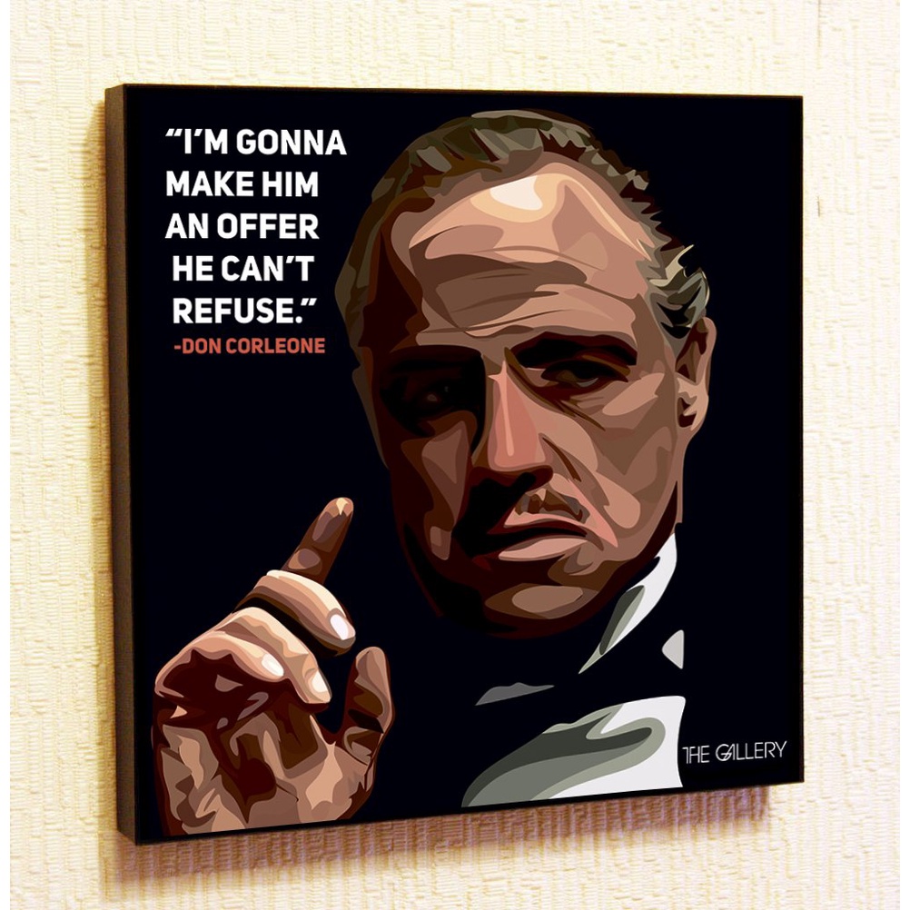 Don Corleone The Godfather Cinema Artist Actor Decor Motivational Quotes Wall Decals Pop Art