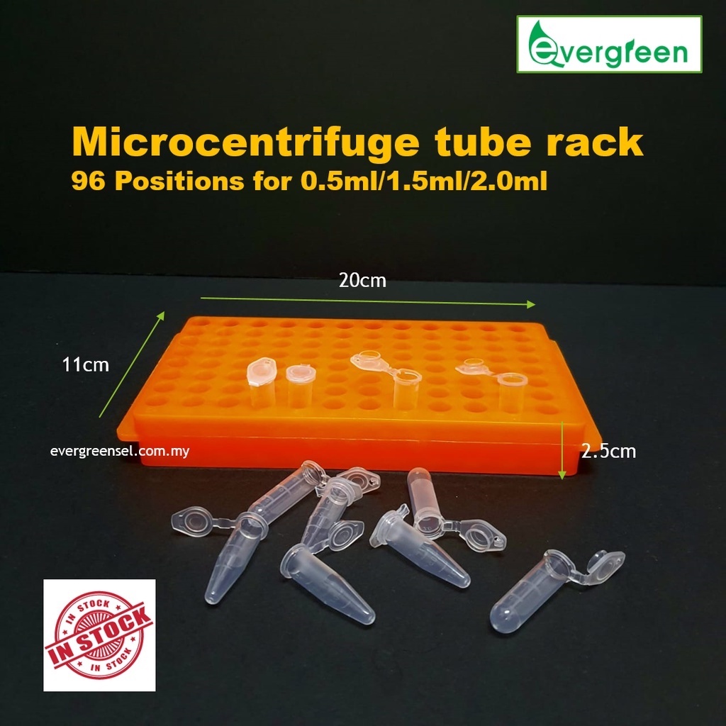 Double-sided tube rack, for 0.5/1.5mL tubes, 96-well ( Orange ...