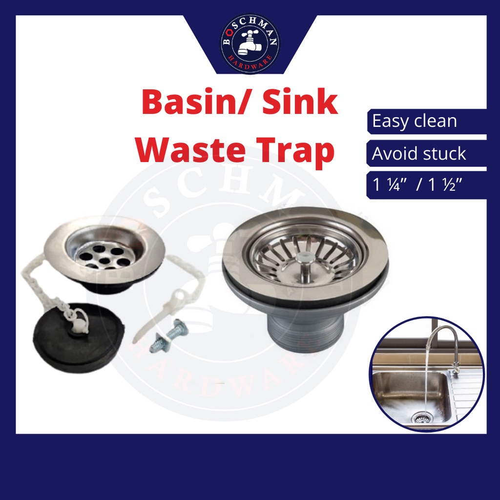 Stainless Steel Sink Waste Trap Sink Trap Basin Trap Kitchen Sink ...