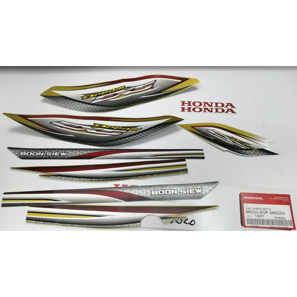 EX5 DREAM (100% HONDA ORIGINAL) (GOLD) GRAPHIC SET (86000-KVF-M90ZA ...