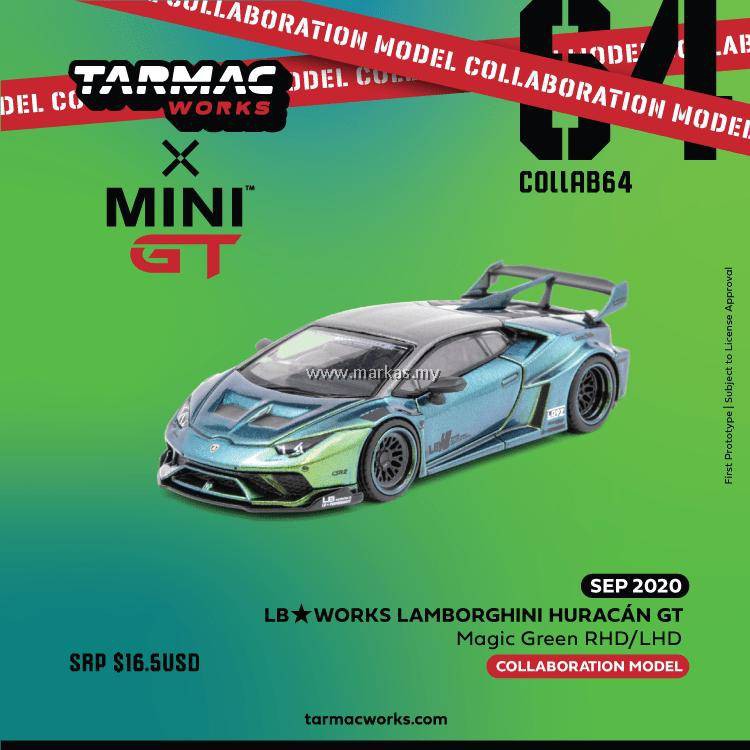TARMAC WORKS X MINI GT #146 1/64 LB WORKS LAMBORGHINI HURACAN GT 