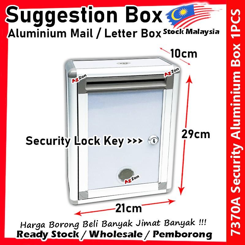 Aluminum Suggestion Box Mail Letter Box Security Lock Key / Peti Surat
