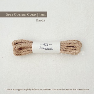 4mm Macrame Cord/Macrame Rope/Cotton Rope/Beige Cotton/Benang/yarn suitable  for crochet 三股纯绵绳 100 meter [READYSTOCK]