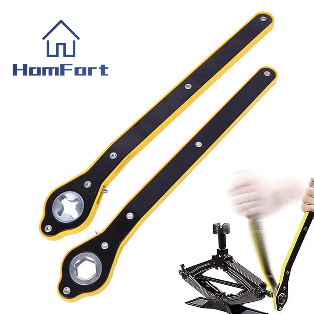 Auto Laborsaving Jack Ratchet Wrench Scissor Jack Garage Tire Wheel