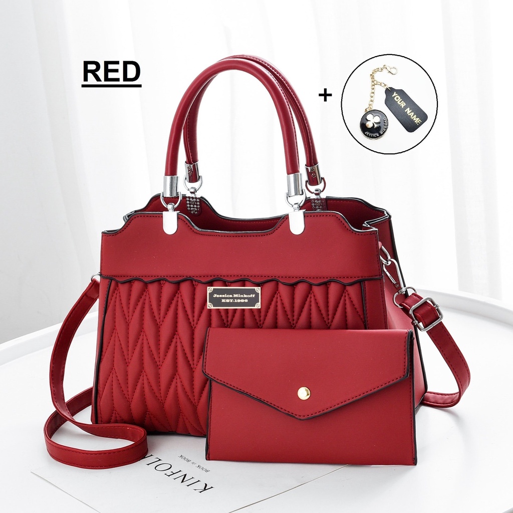 JM3947 JESSICA MINKOFF Elegant Set 2 in 1 Handbag Beg Tangan Wanita Fashion Tote Bag Tote Bags Top women Handle Bag Shopee Malaysia