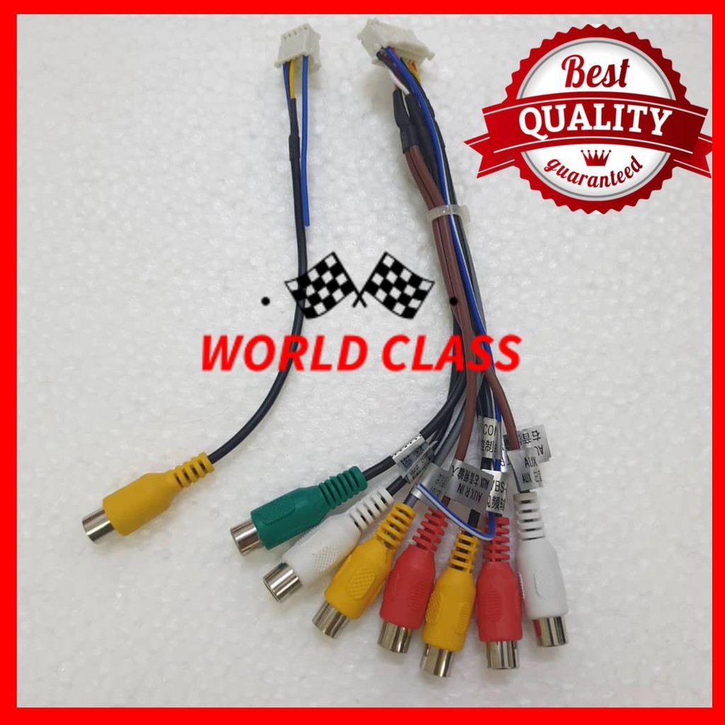 ANDROID AUDIO RCA WITH SUB OUT & REVERSE RCA CABLE FOR 9