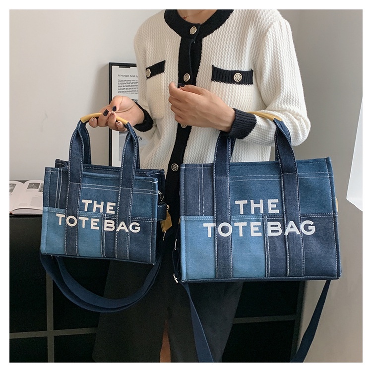 Embroderied denim Tote Bag