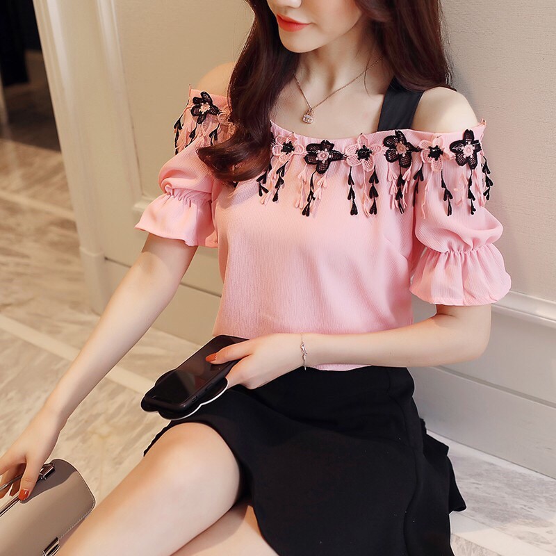 Korean off shoulder top best sale