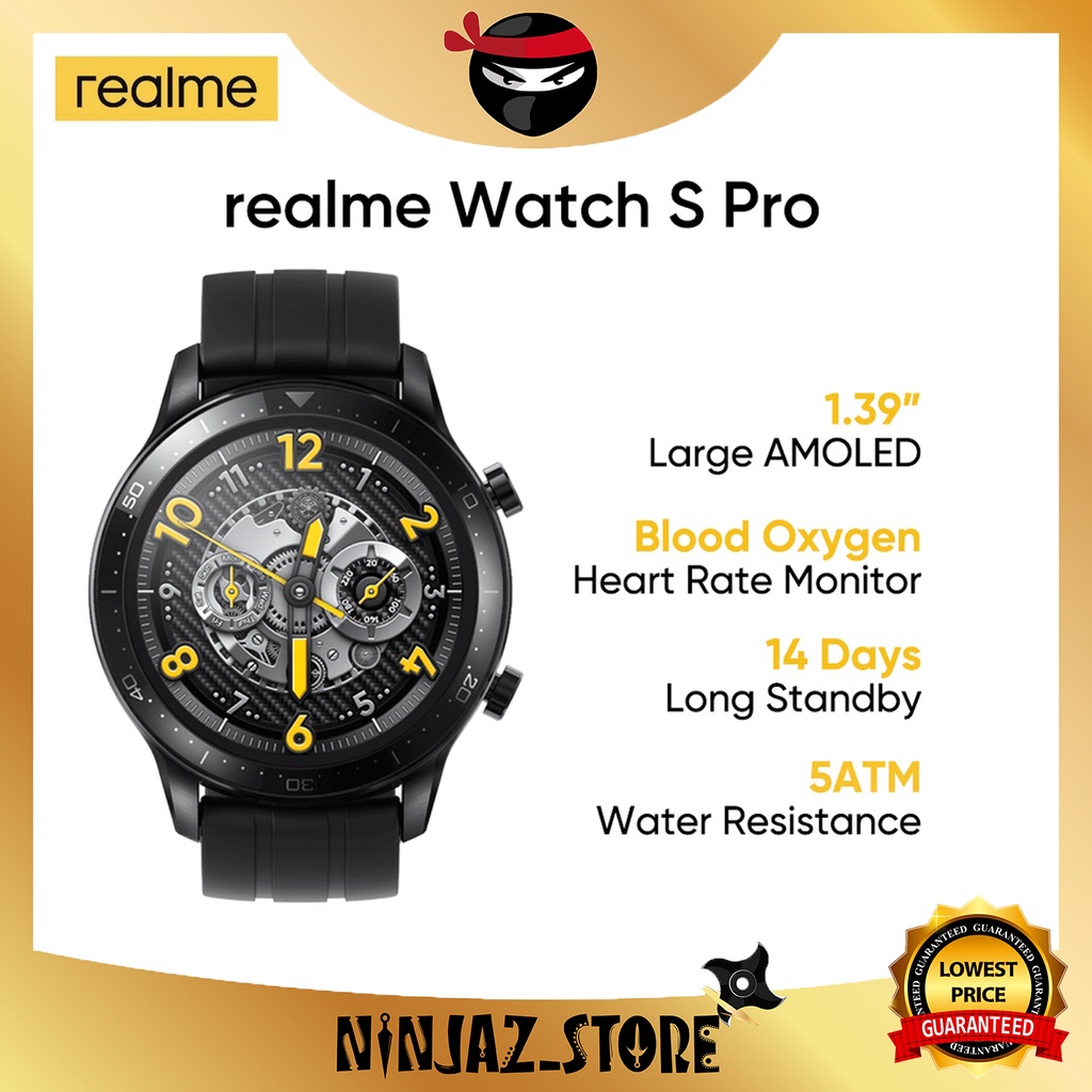 realme Watch S Pro RMA186 Smart Watch with Battery Heart Rate Monitor Motion Tracking Message 420mAh 1.39