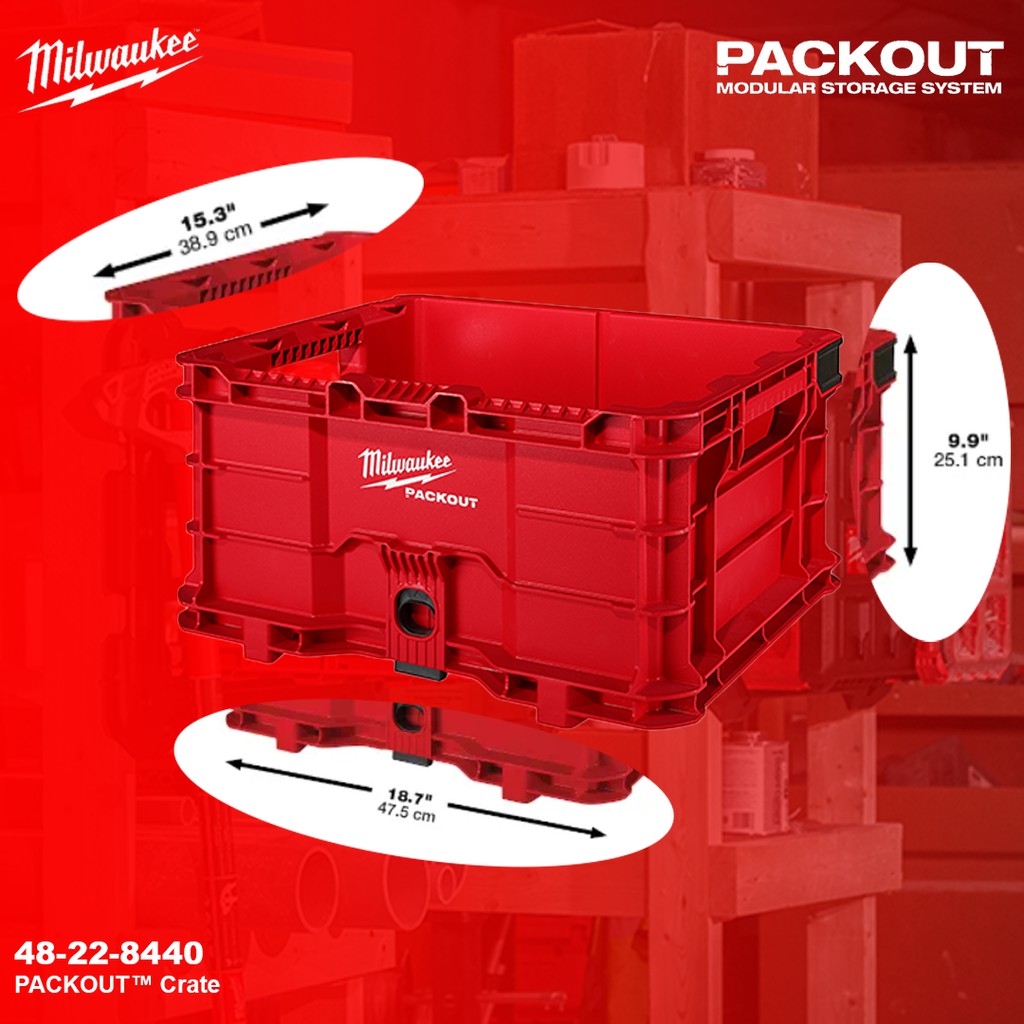 Milwaukee Jobsite Storage PACKOUT™ Crate (48228440) Shopee Malaysia