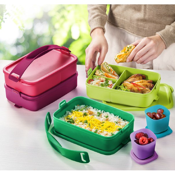 ⚡Ready Stock - Tupperware Lunch Box Click To Go (2) 900ml⚡ | Shopee ...