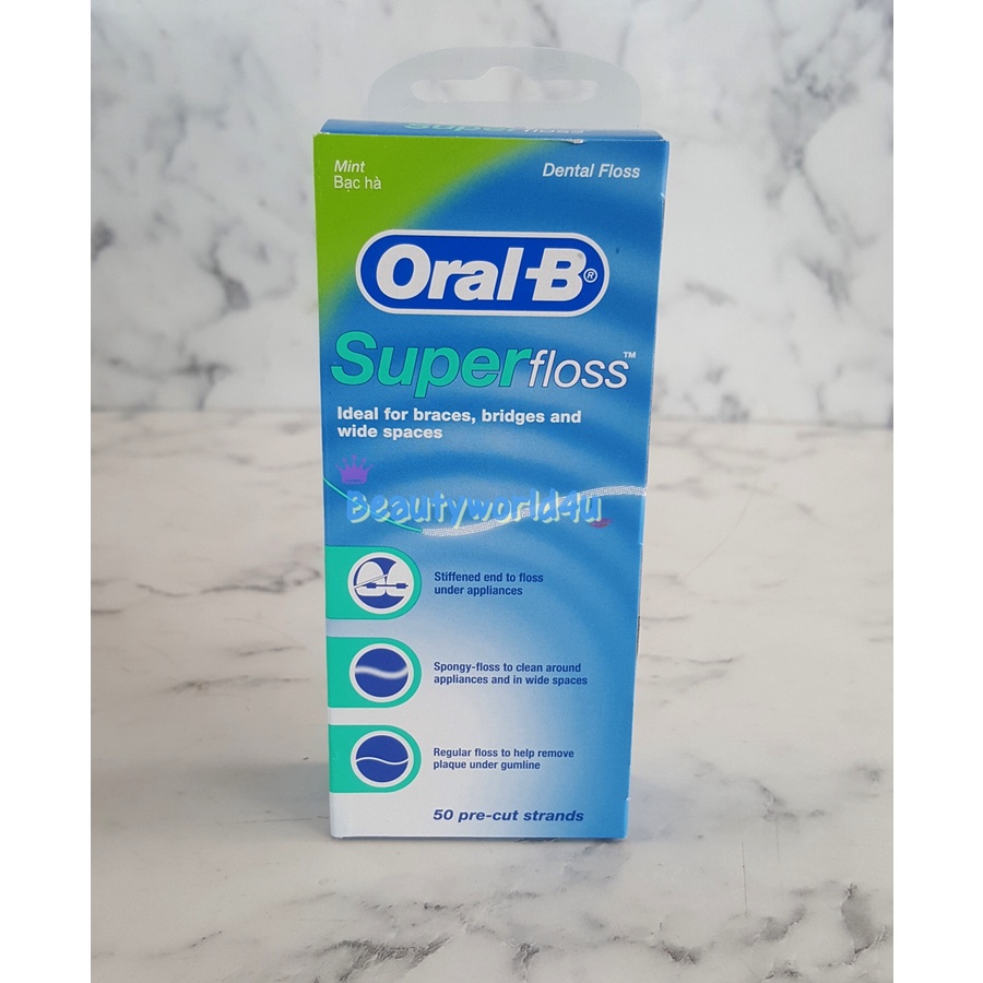 Oral B Super Floss Mint Dental For Braces Bridge Implants Shopee Malaysia