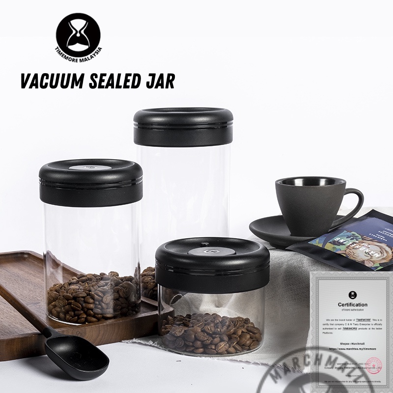 TIMEMORE Vacuum Sealed Jar Coffee Bean Canister Storage can Shopee