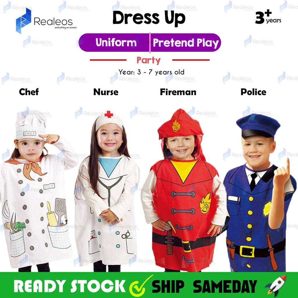 Shirt + Hat Realeos Kids Costume Dress Up Cosplay Halloween Party Cloth ...