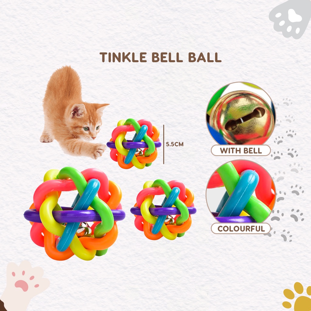 JJ Pet Tinkle Bell Ball Cat Toy Soft Hallow Chasing Ring Ball Bola