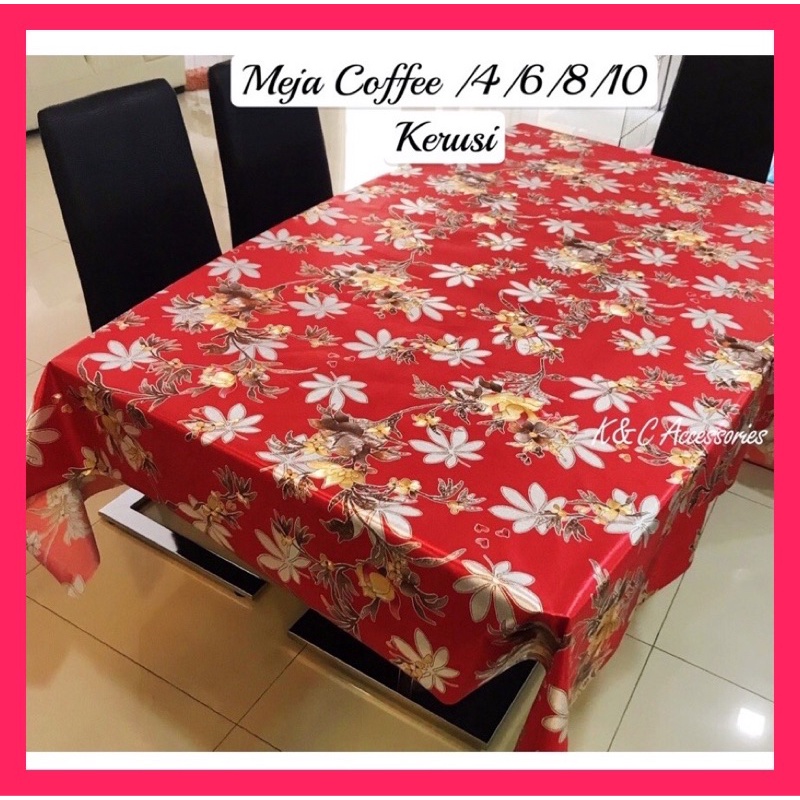 Lapik Meja Korea Bunga Corak 3d Alas Meja Waterproof Meja Cofee468