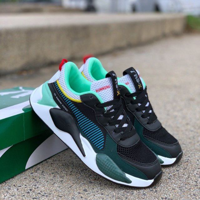 Puma rsx green and hot sale black