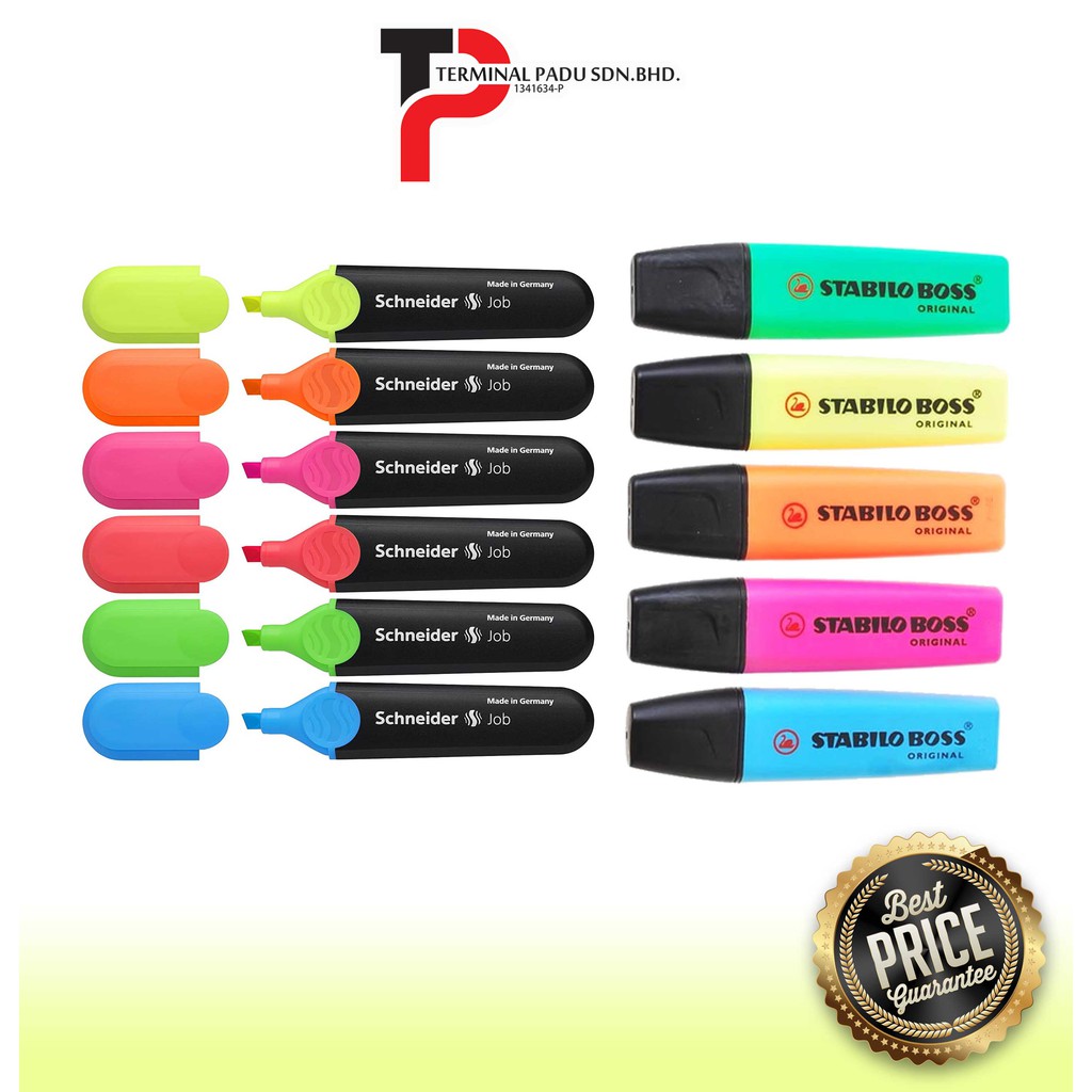 Schneider Job Highlighter Pen/ High Light/ Pen Penanda / Stabilo Boss