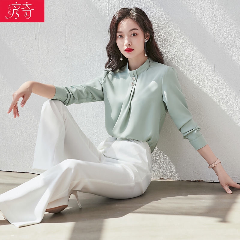 Korean Solid Shirt Women Casual Long Sleeve Blouse Tops