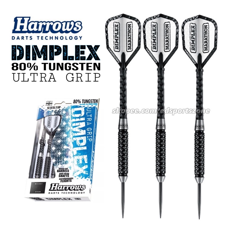 Harrows Dimplex Steel Tip Ultra Grip Professional Darts 80