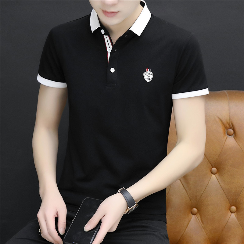 😎95% Cotton🔥Men's T shirts Plain Polo Shirts Casual Polos Slim Fit ...