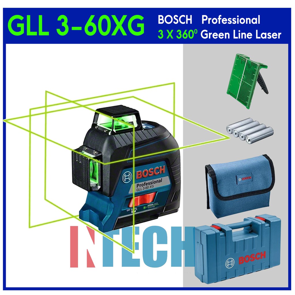 Bosch GLL 3-60XG Professional 3 X 360⁰ Green Line Laser (GLL3-60XG ...