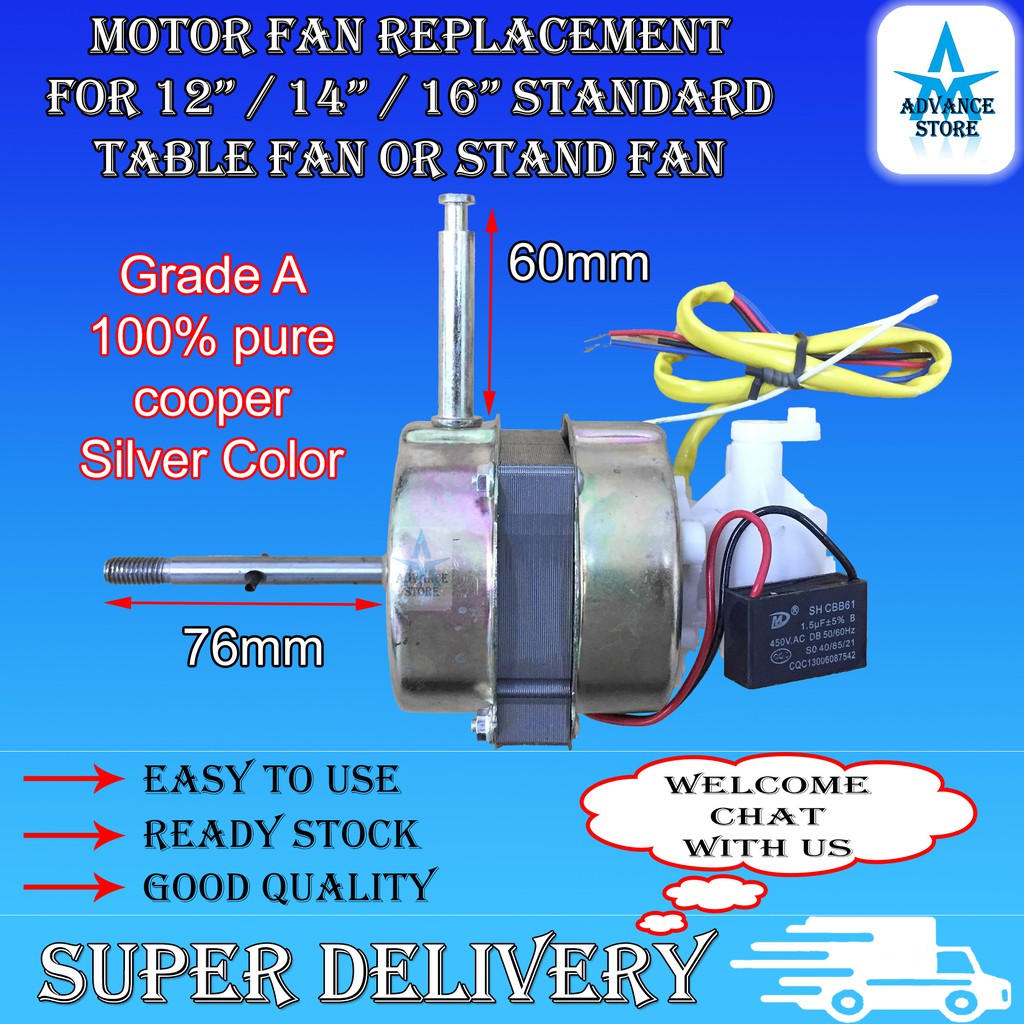 Motor Fan 12 / 14 / 16 Inch For Stand Fan / Table Fan Motor Replacement