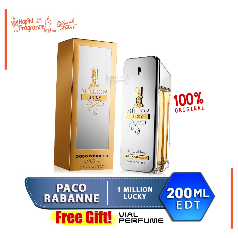 GENUINE ORIGINAL Paco Rabanne 1 Million Lucky EDT 200ml Shopee